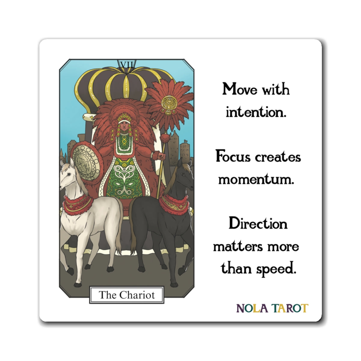 The Chariot Tarot Magnet - Move with Intention